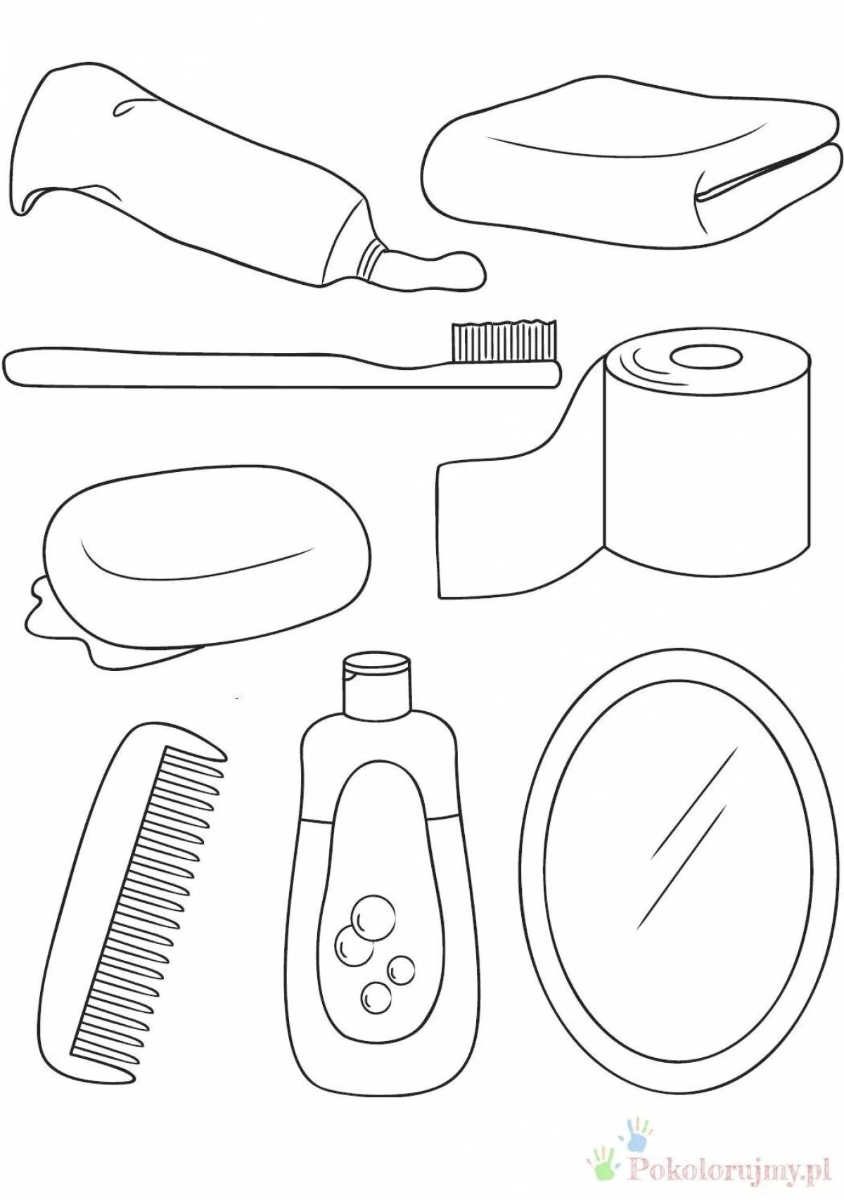 Coloring page fancy personal care items