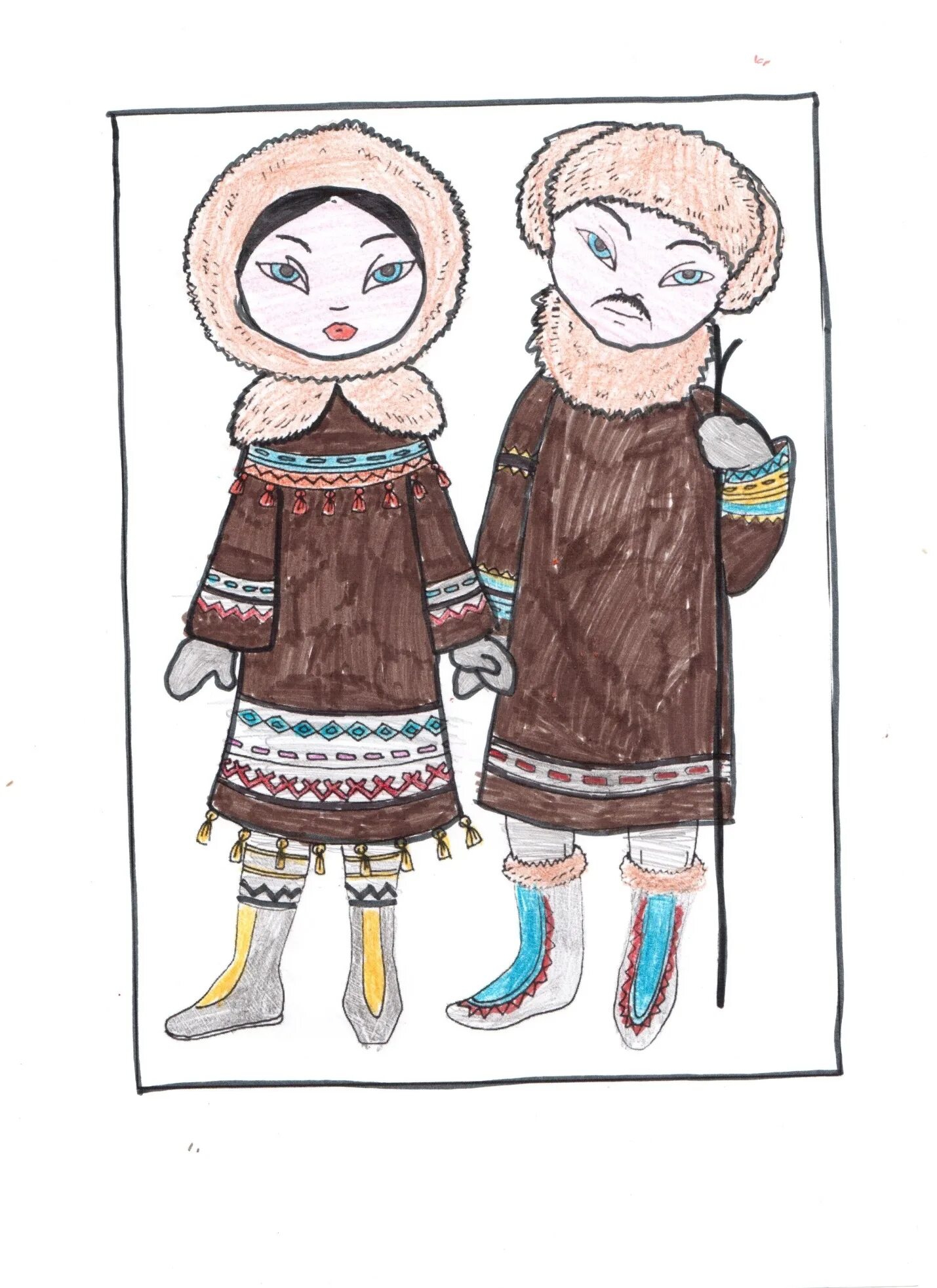Фото Раскраска душевный национальный костюм якутов