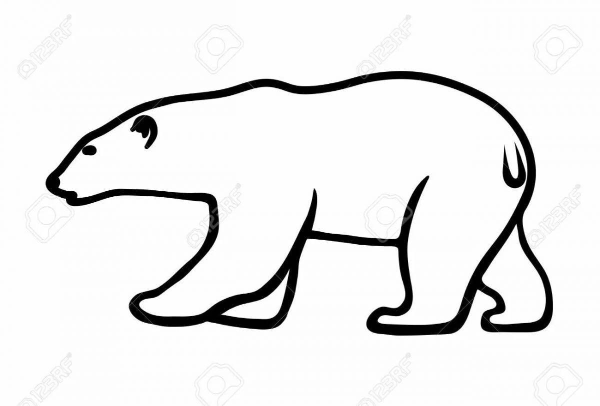 Изысканная раскраска белого медведя