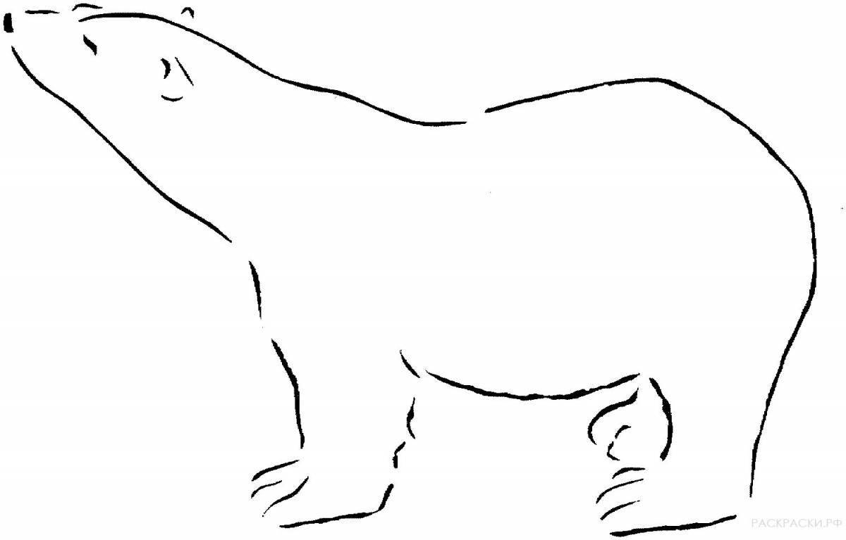 Яркая раскраска белого медведя