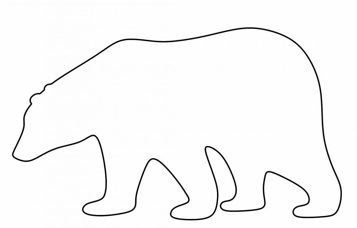 Красочная раскраска белого медведя