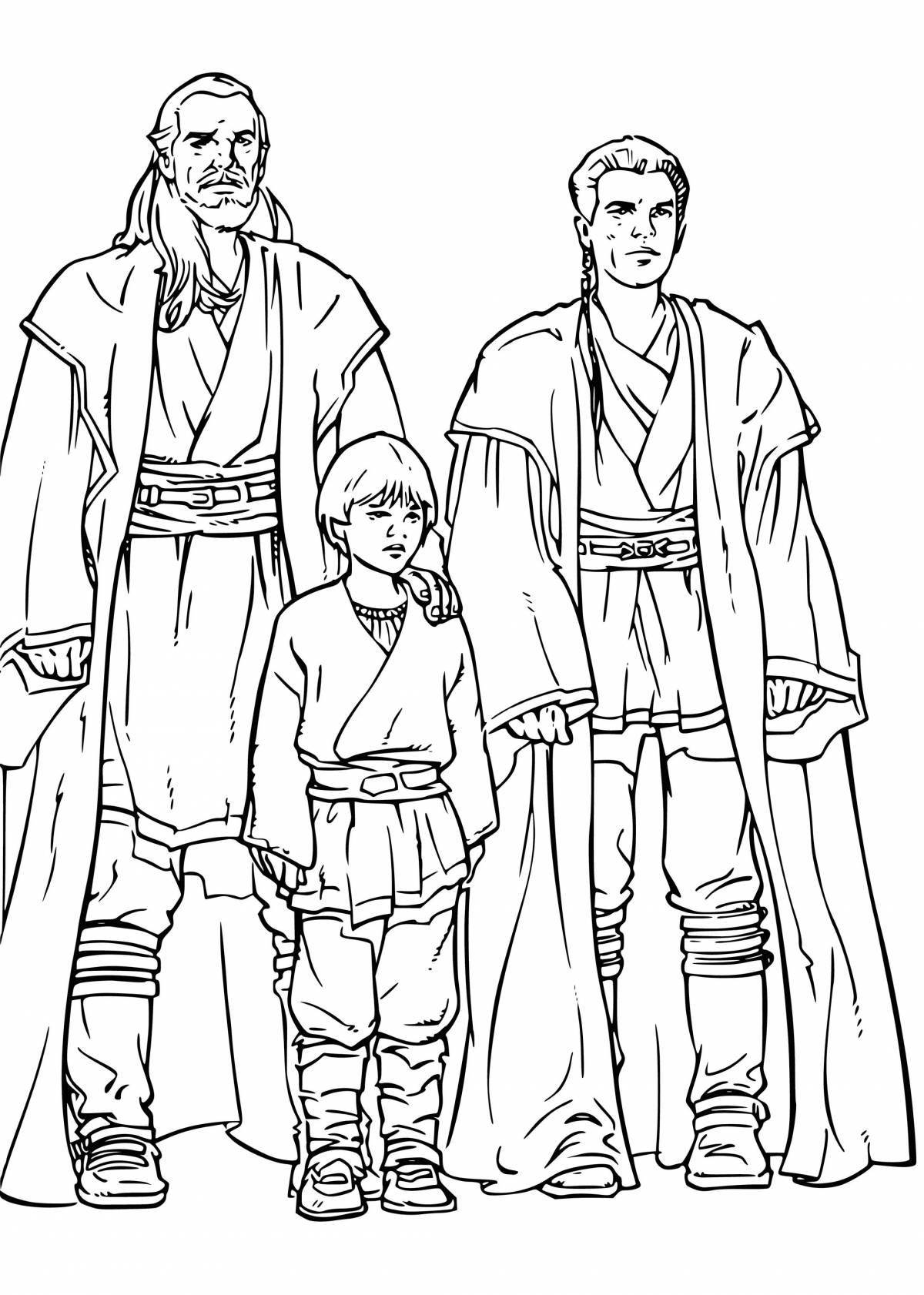 Obi-wan kenobi's bright coloring page