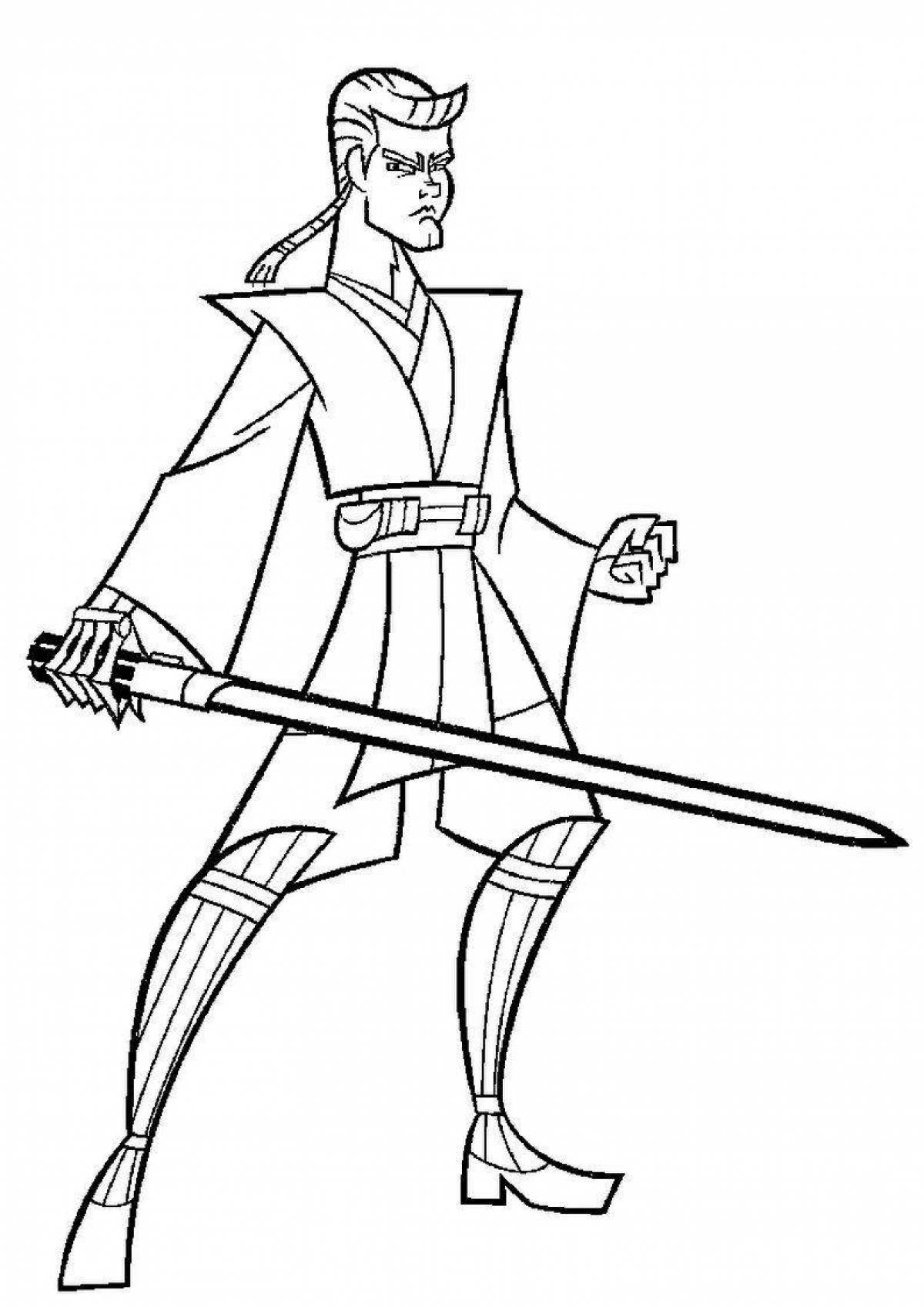 Coloring book bold obi-wan kenobi