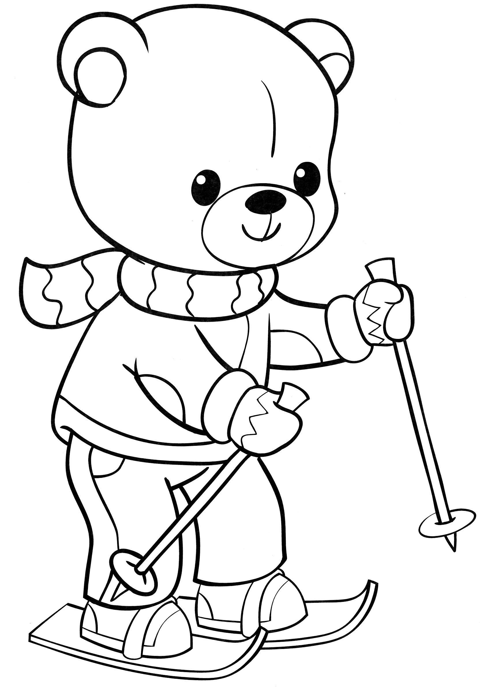Teddy bear on skis #1