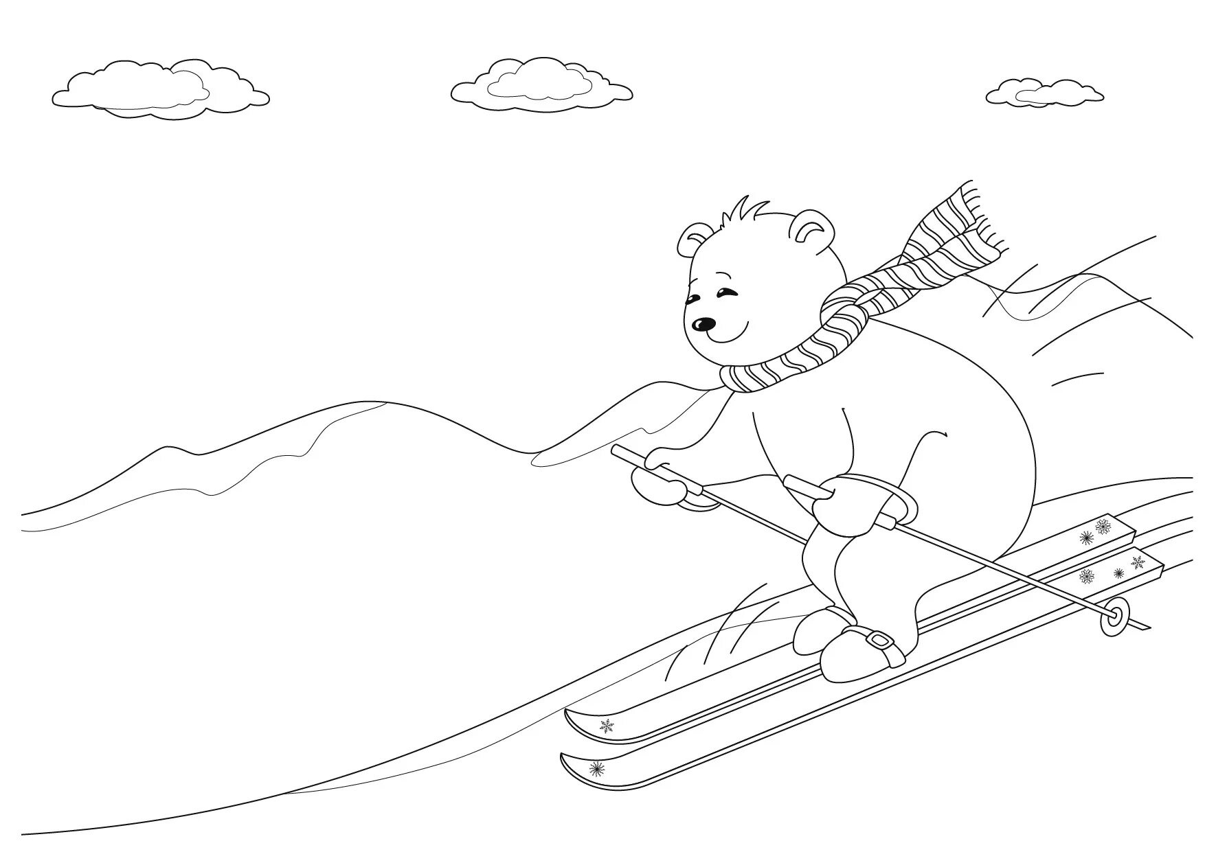 Мишка на лыжах #2