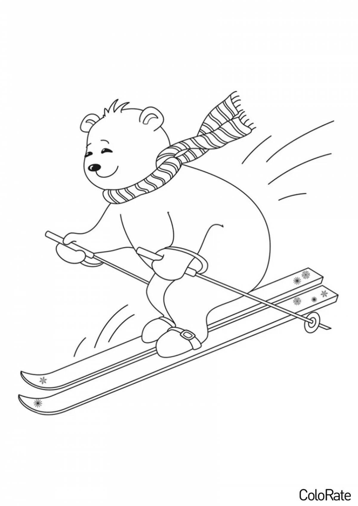 Teddy bear on skis #4