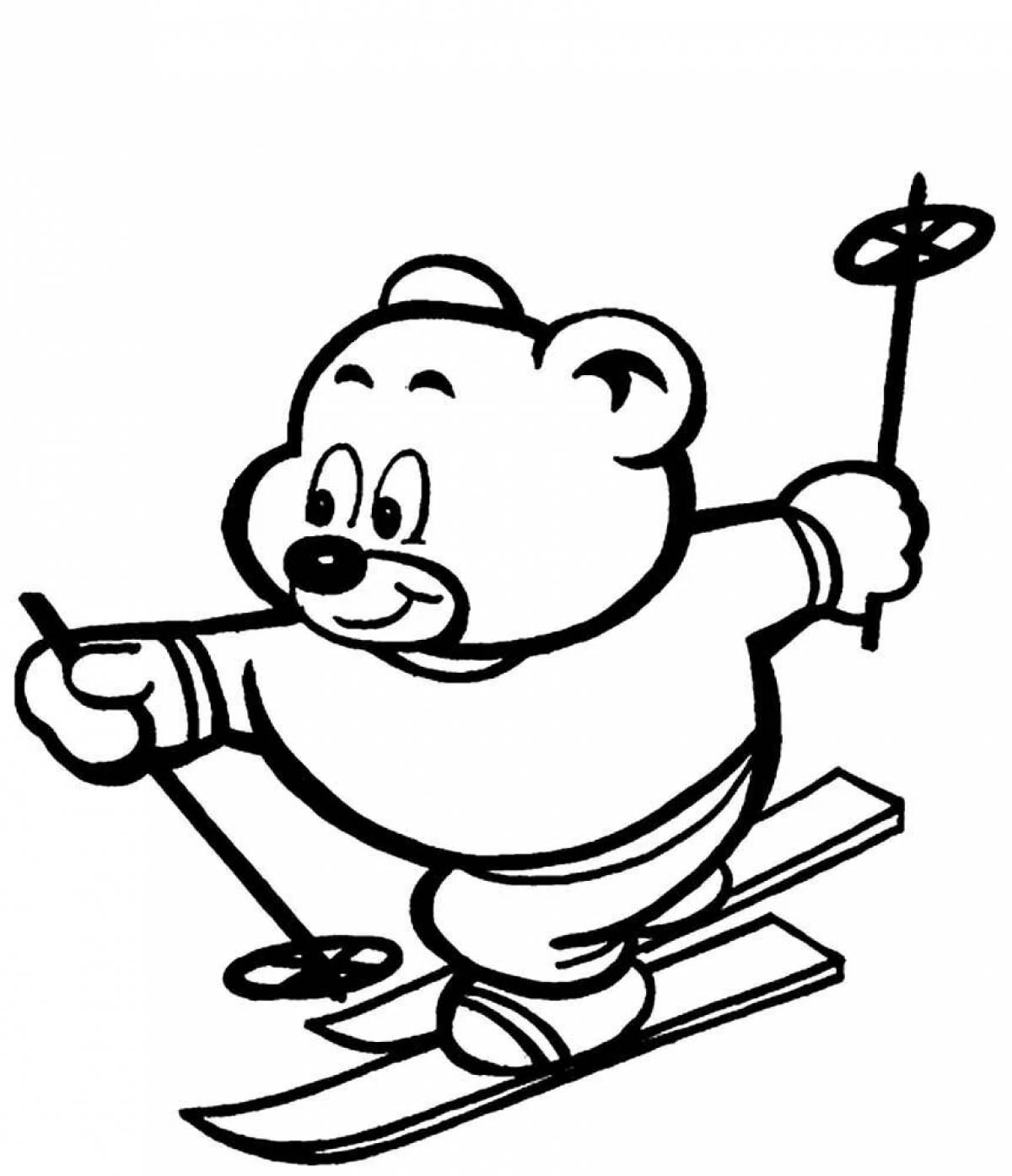 Teddy bear on skis #5