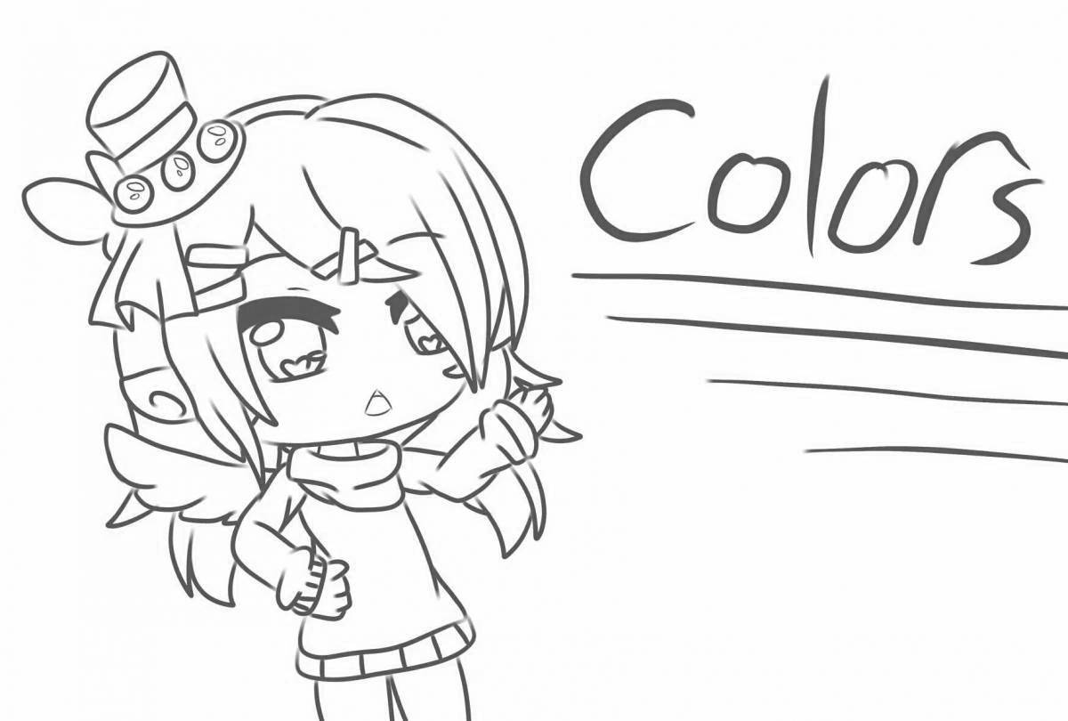 Раскраска Веселая раскраска с принтом gacha life