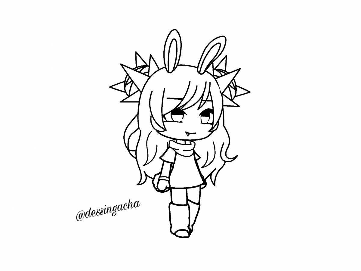 Раскраска Увлекательная раскраска gacha life print