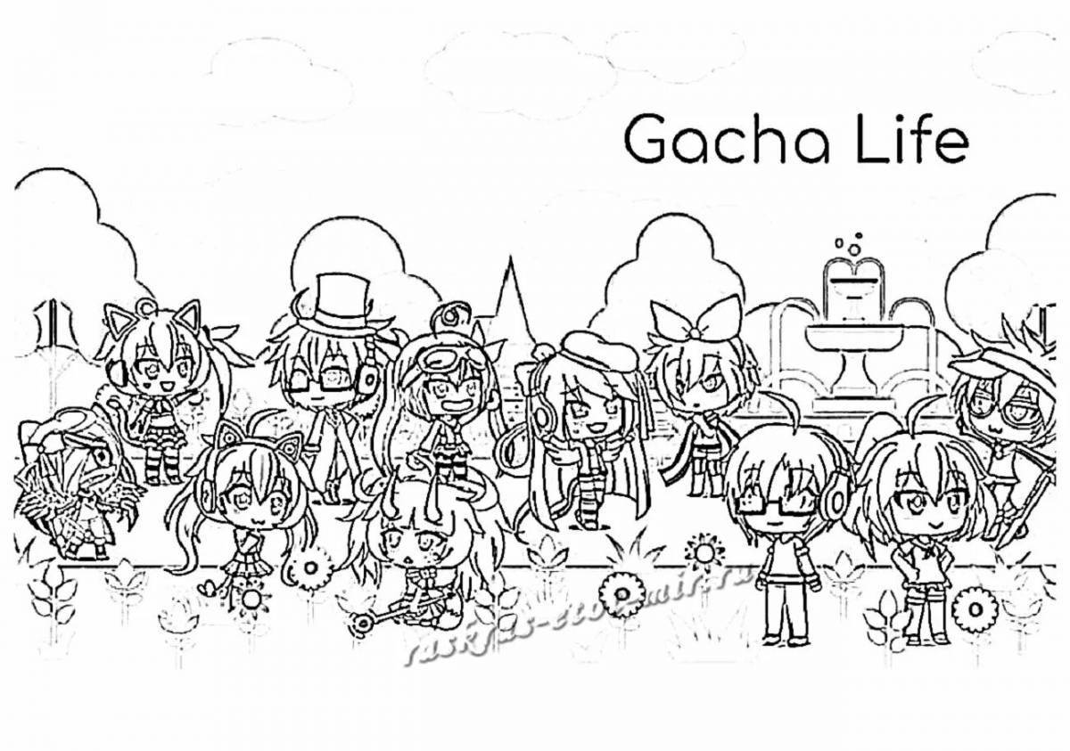 Раскраска radiant gacha life print