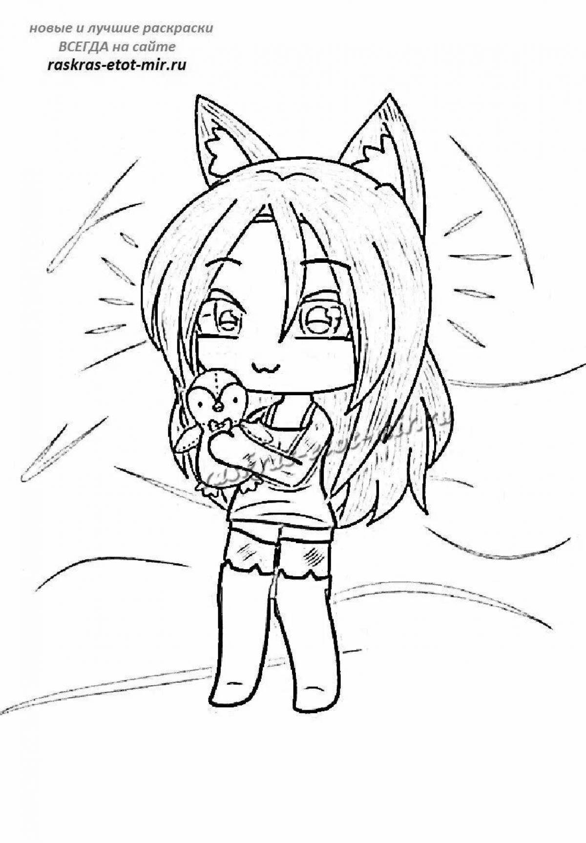 Раскраска Ослепительная раскраска gacha life print