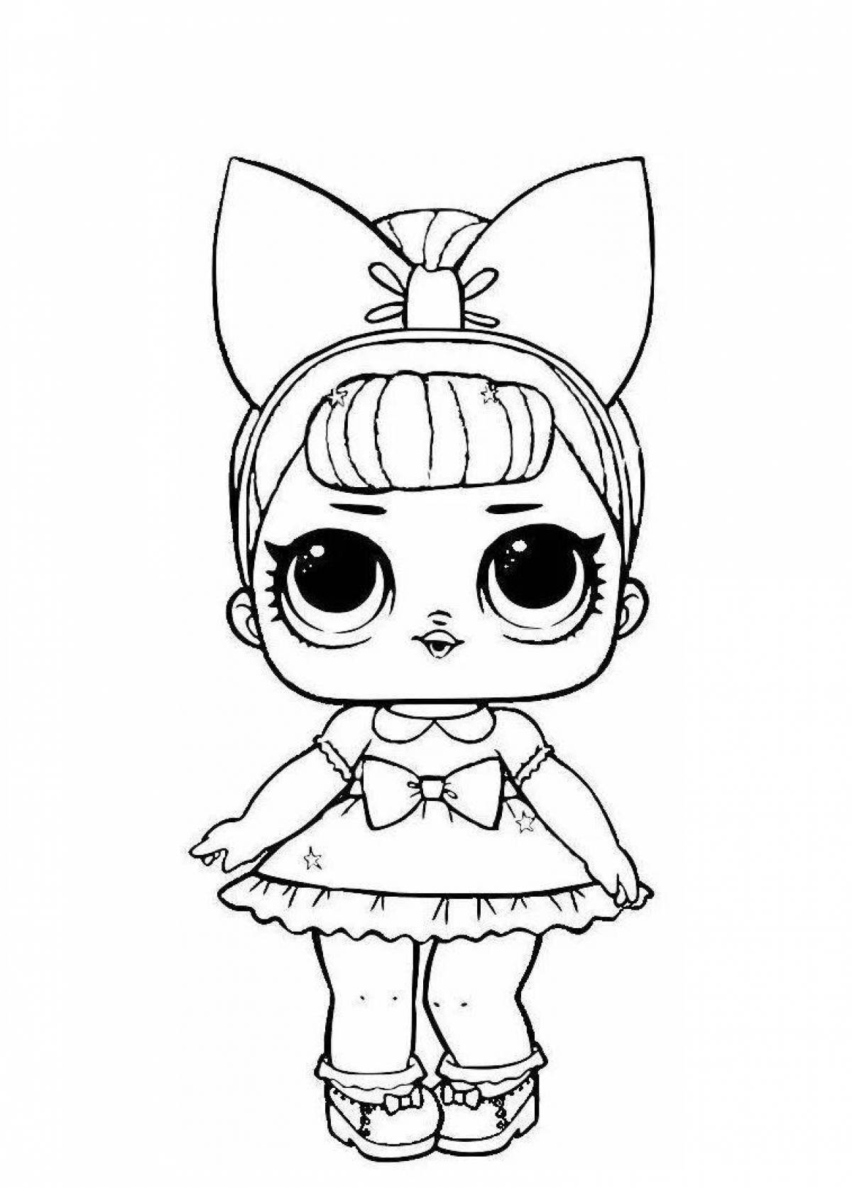 Colorful dolls turn on dolls lol coloring page