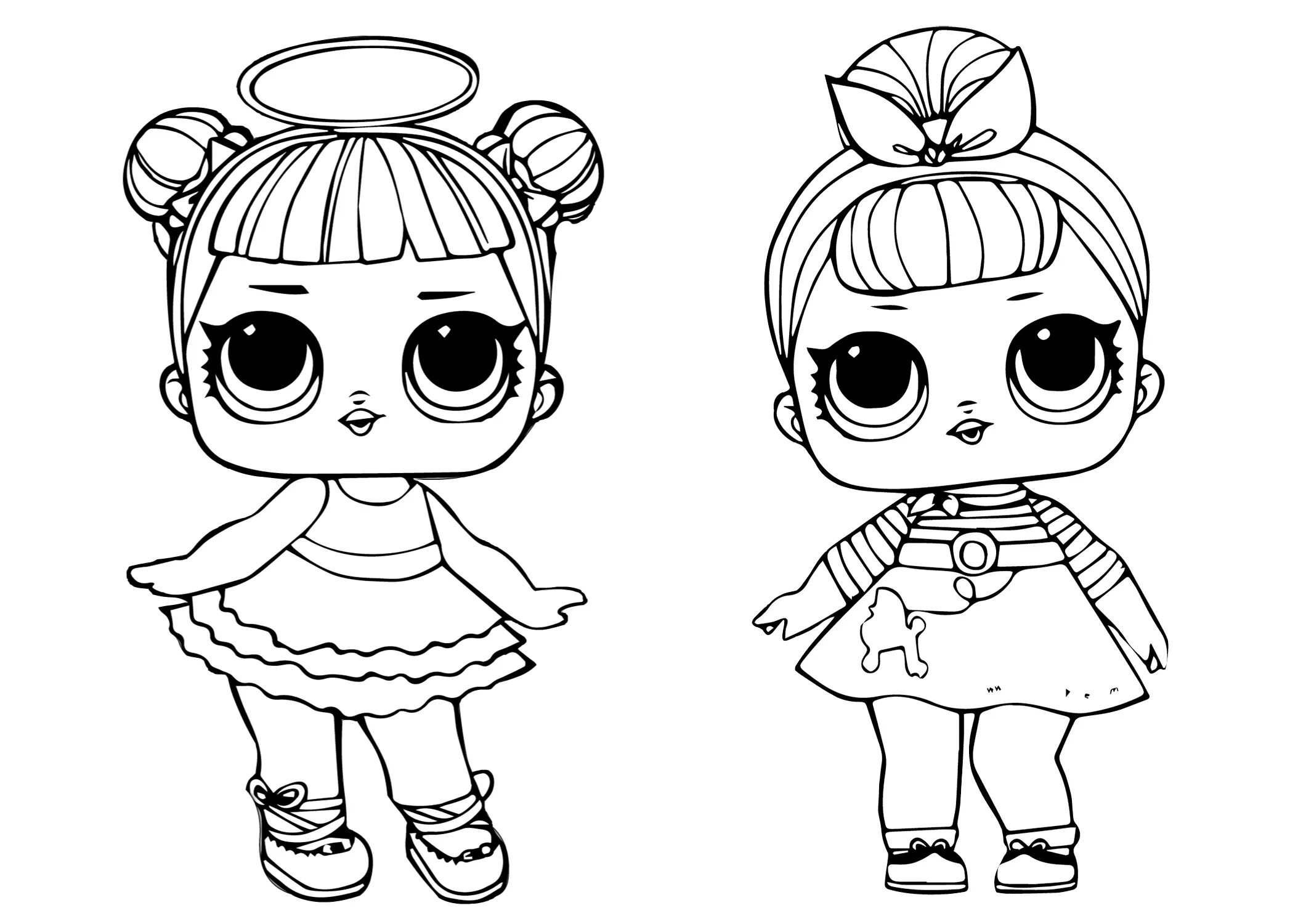 Colorful dolls turn on dolls lol coloring page