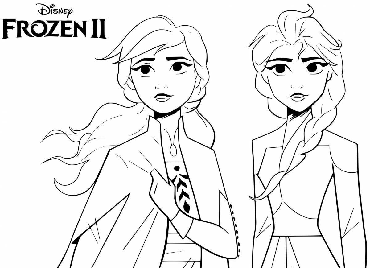Elsa majestic coloring with clothes