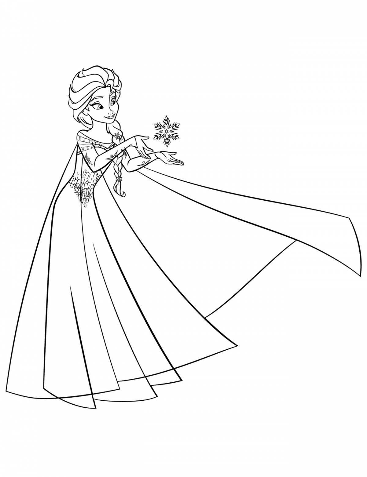Great coloring elsa with clothes