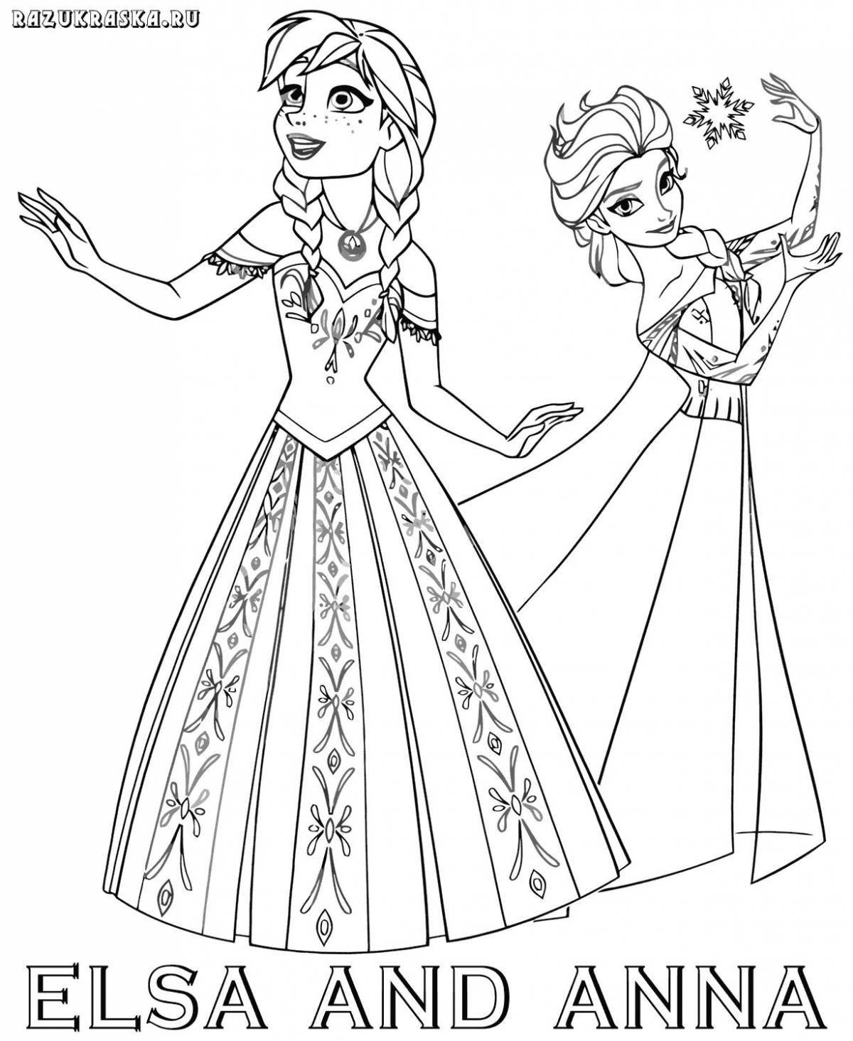 Fabulous coloring elsa with clothes