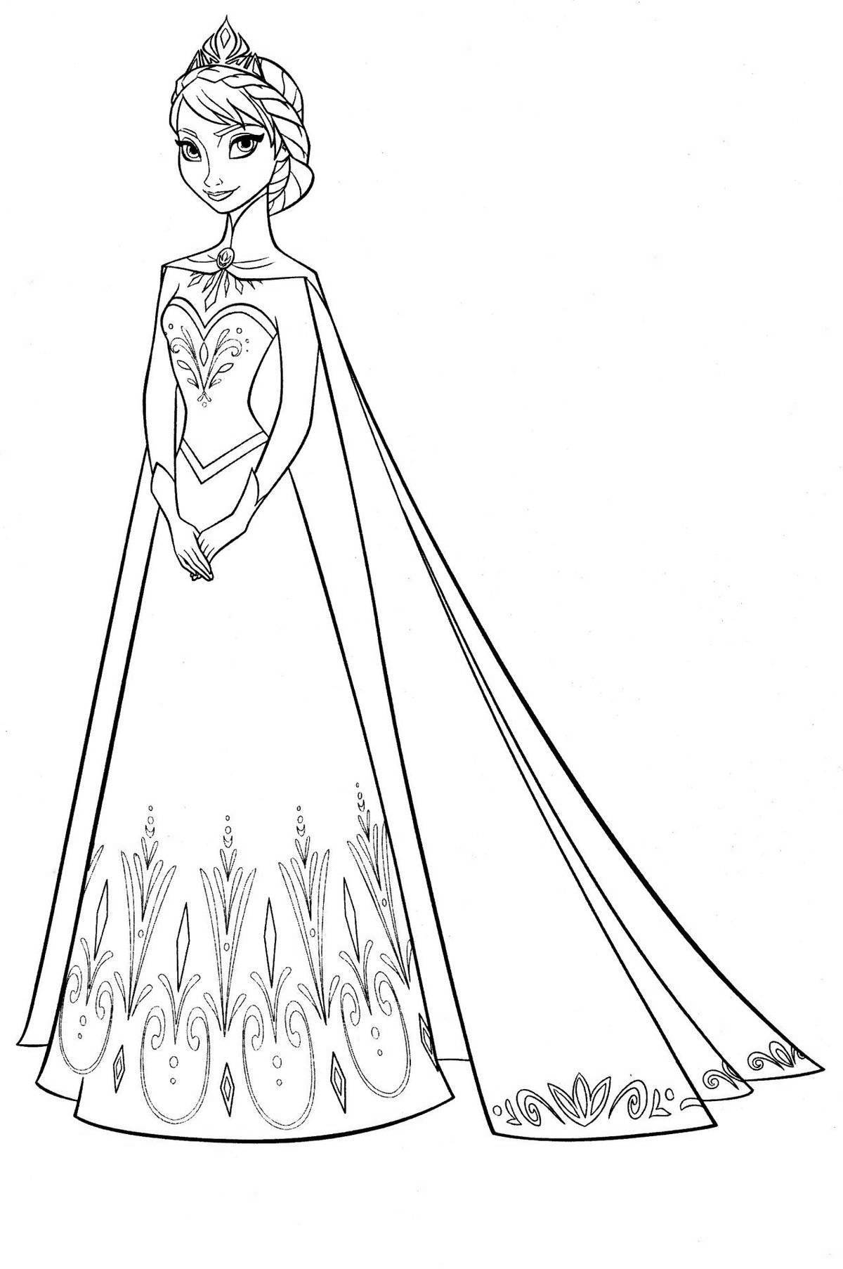 Luxury coloring elsa with clothes