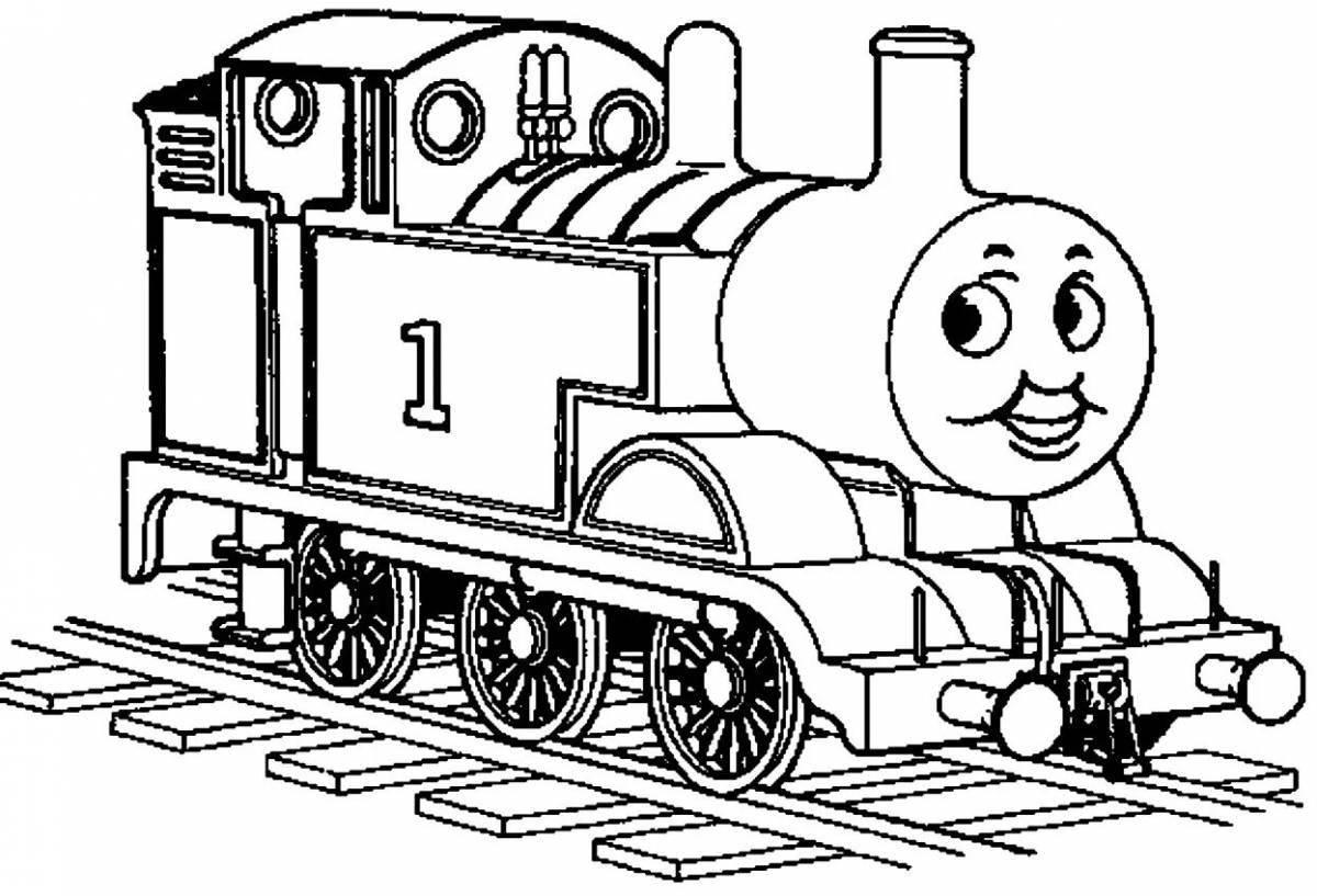 Luxury steam locomotive coloring page