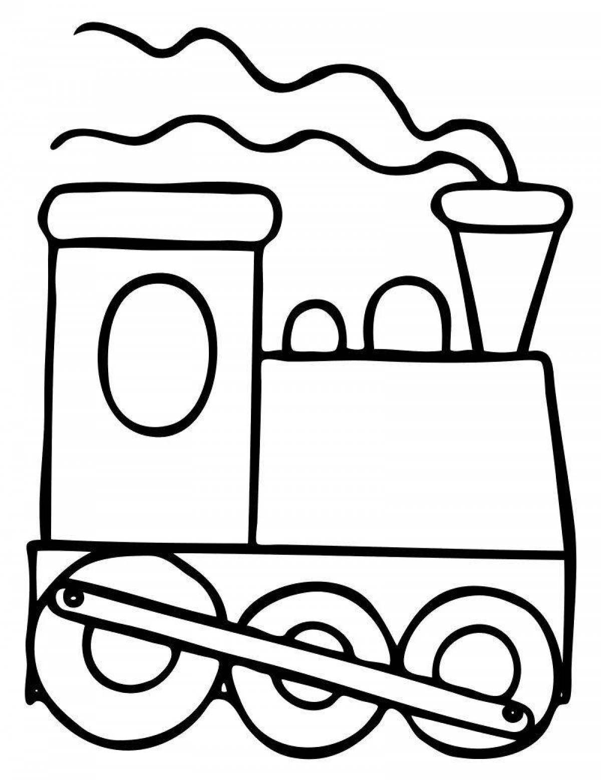 Coloring book bright locomotive