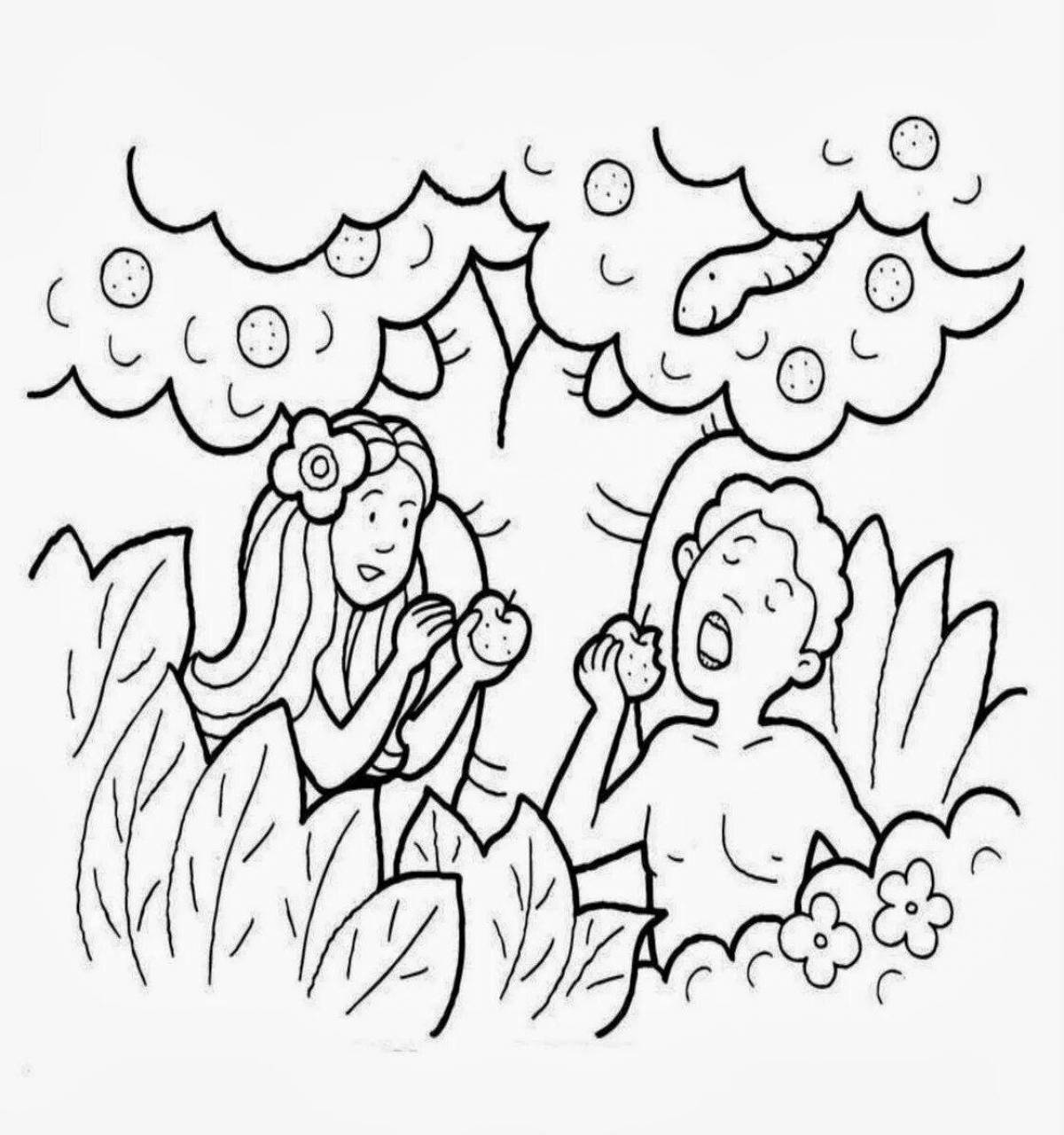 Exquisite adam and eve coloring book