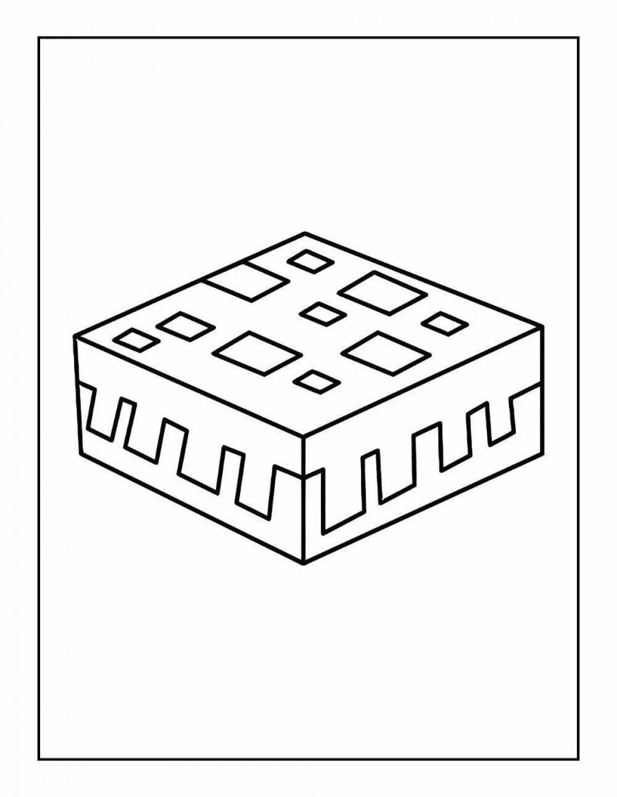 Playful minecraft chest coloring page