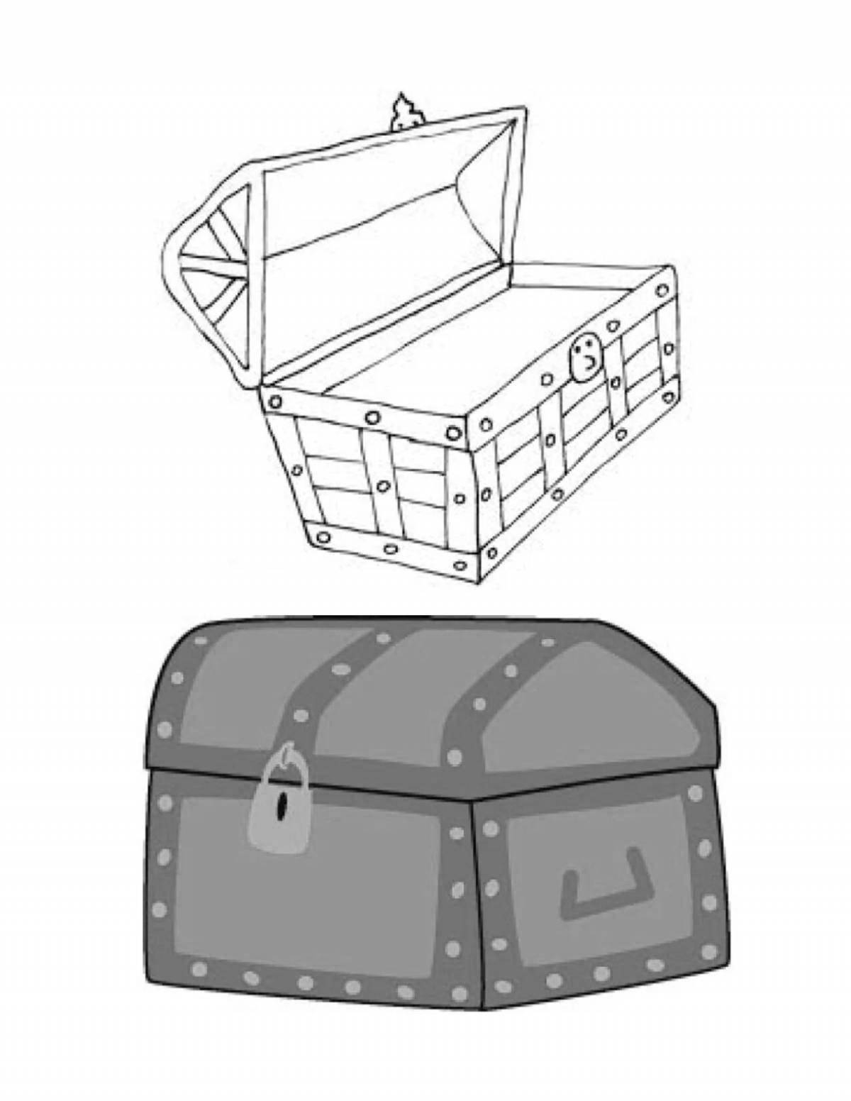 Great minecraft chest coloring page