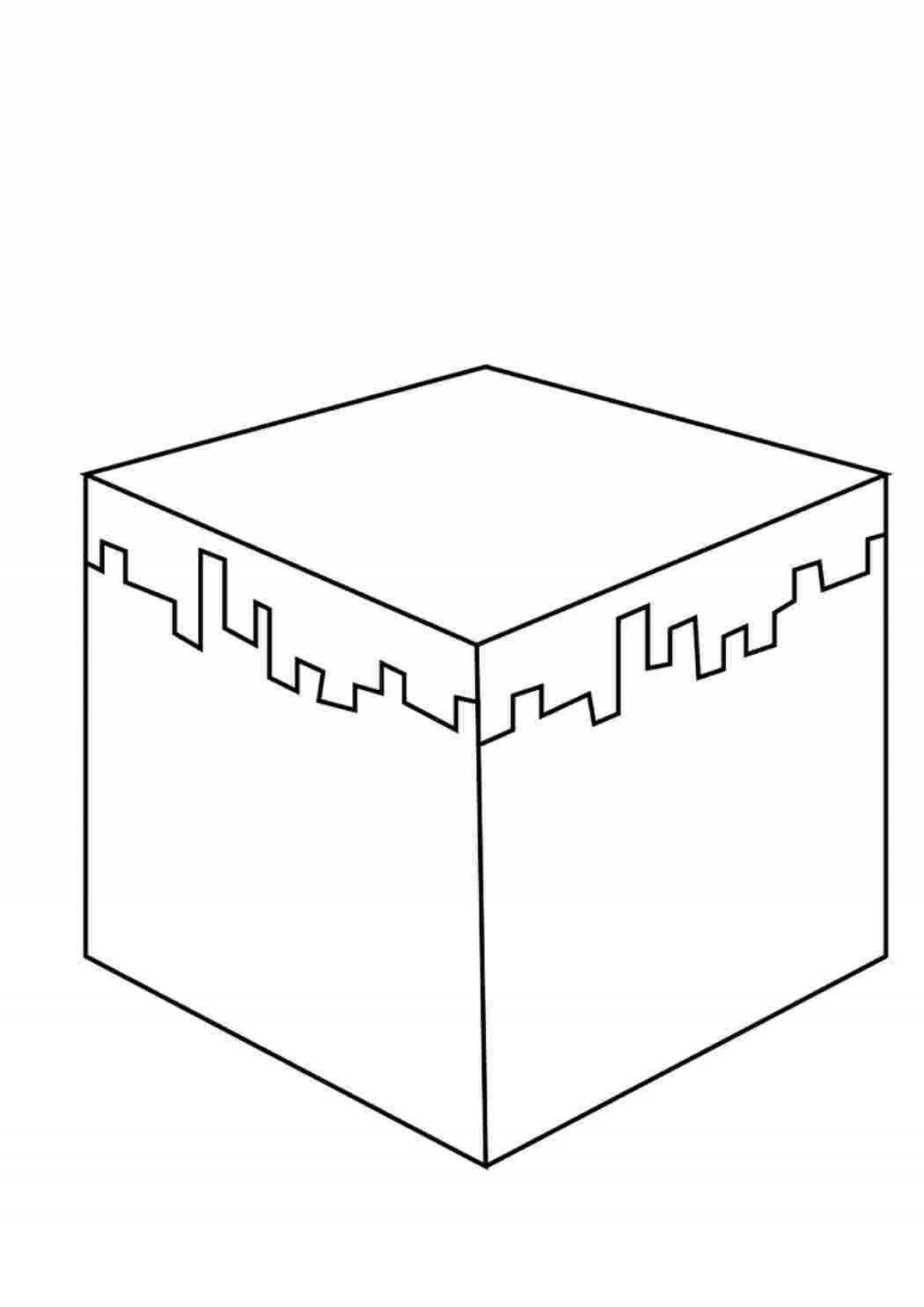 Funny minecraft chest coloring page