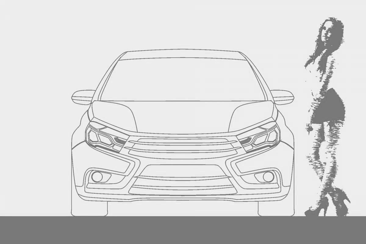 Photo Stylish Lada Vesta Cross coloring