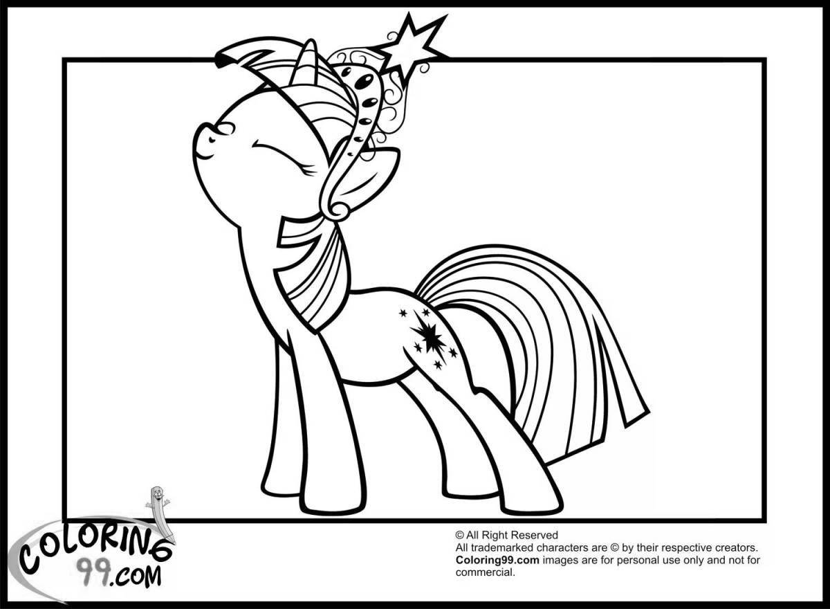 Shine pony sparkle man coloring page