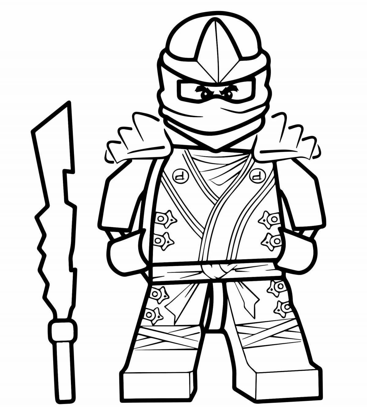 Lego ninjago jay playful coloring page