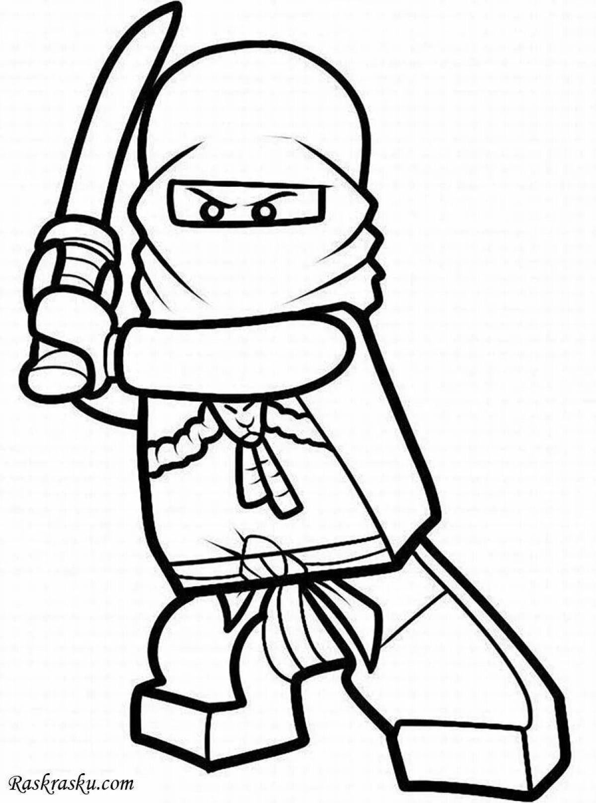 Lego ninjago jay shiny coloring page