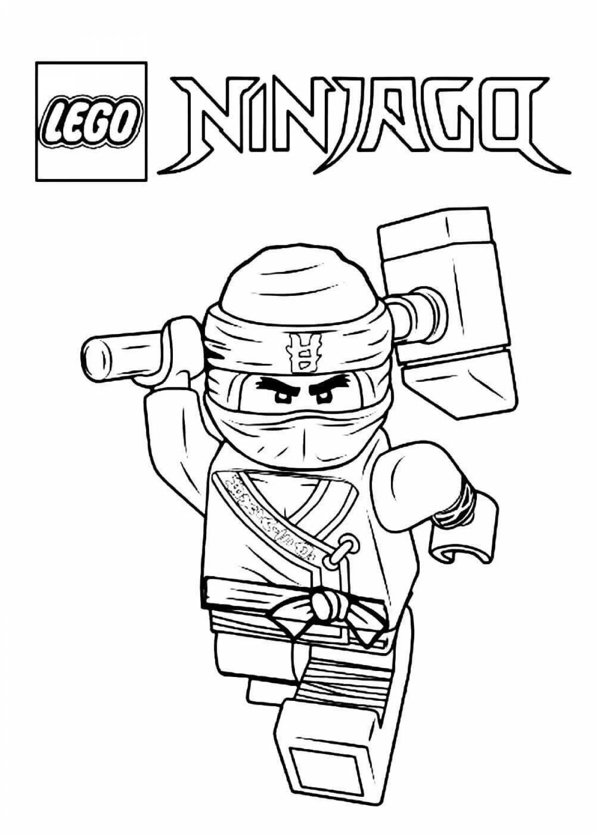 Анимированная раскраска lego ninjago jay