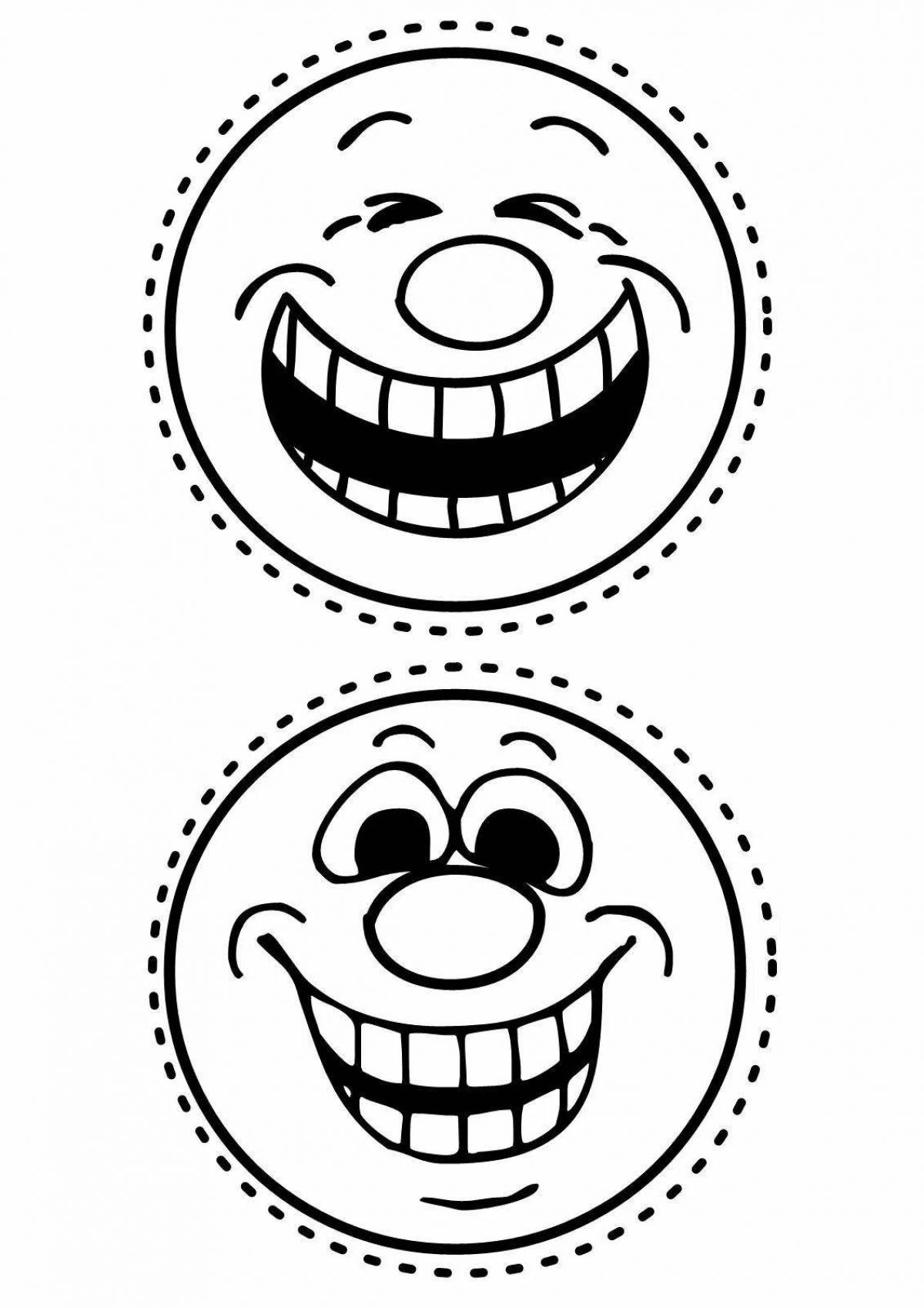 Outgoing coloring smileys funny