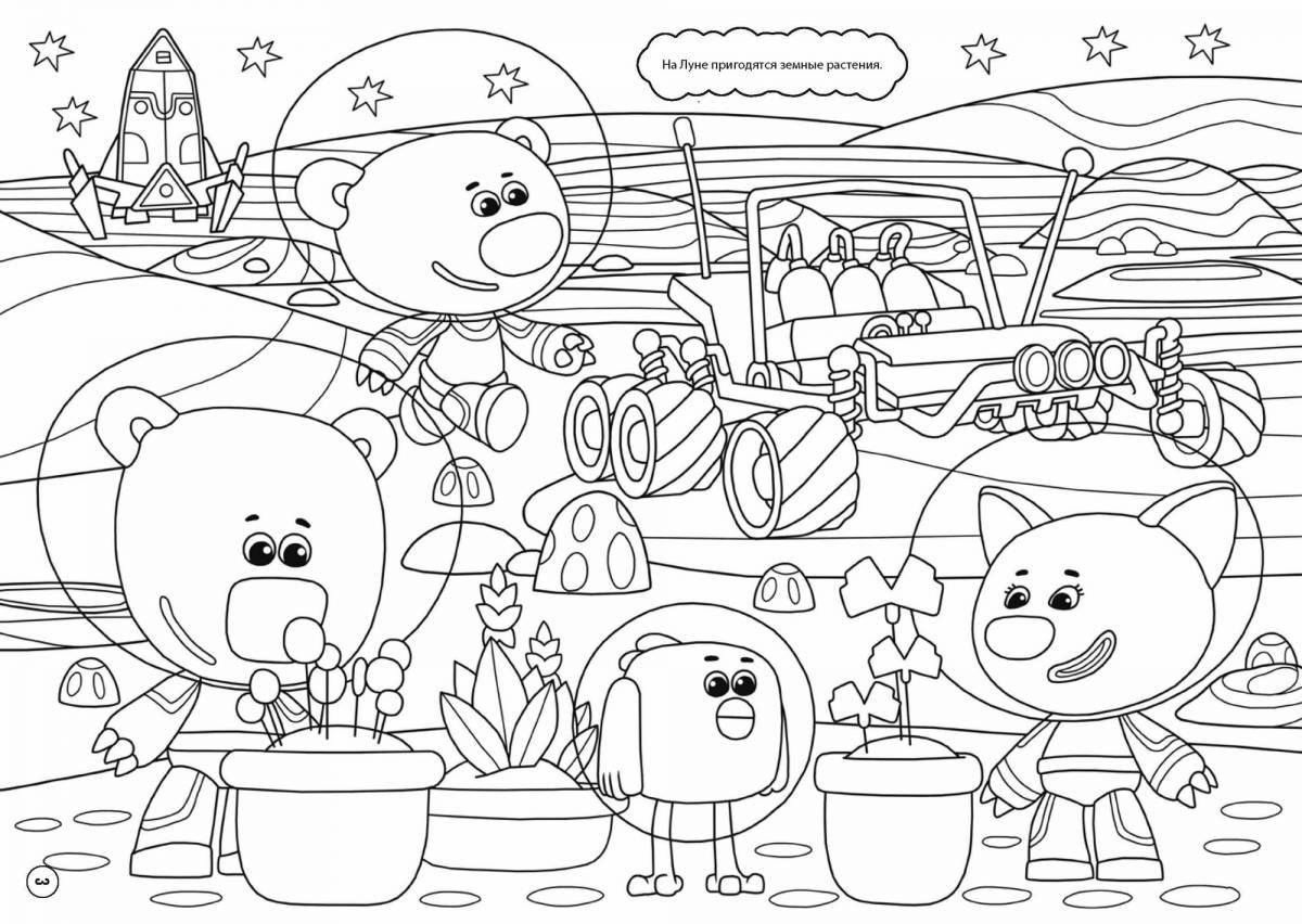 Coloring cute cartoon bears