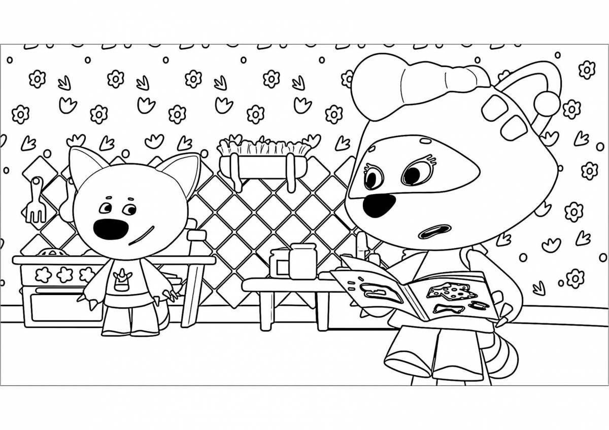 Attractive cute cartoon coloring book