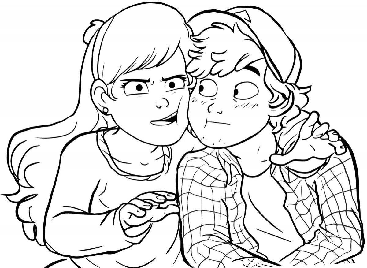Bright dipper and mabel coloring