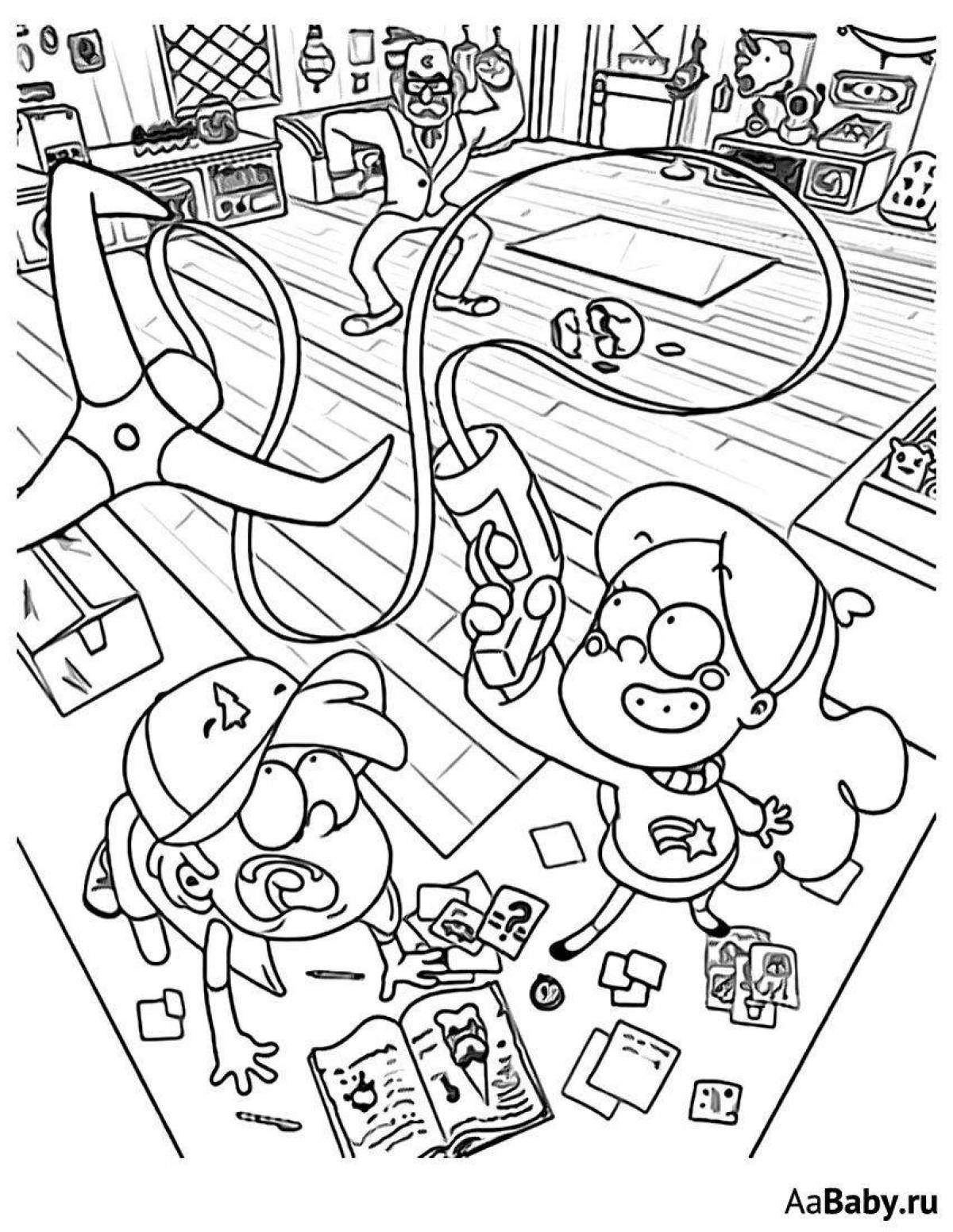 Colorful coloring pages dipper and mabel