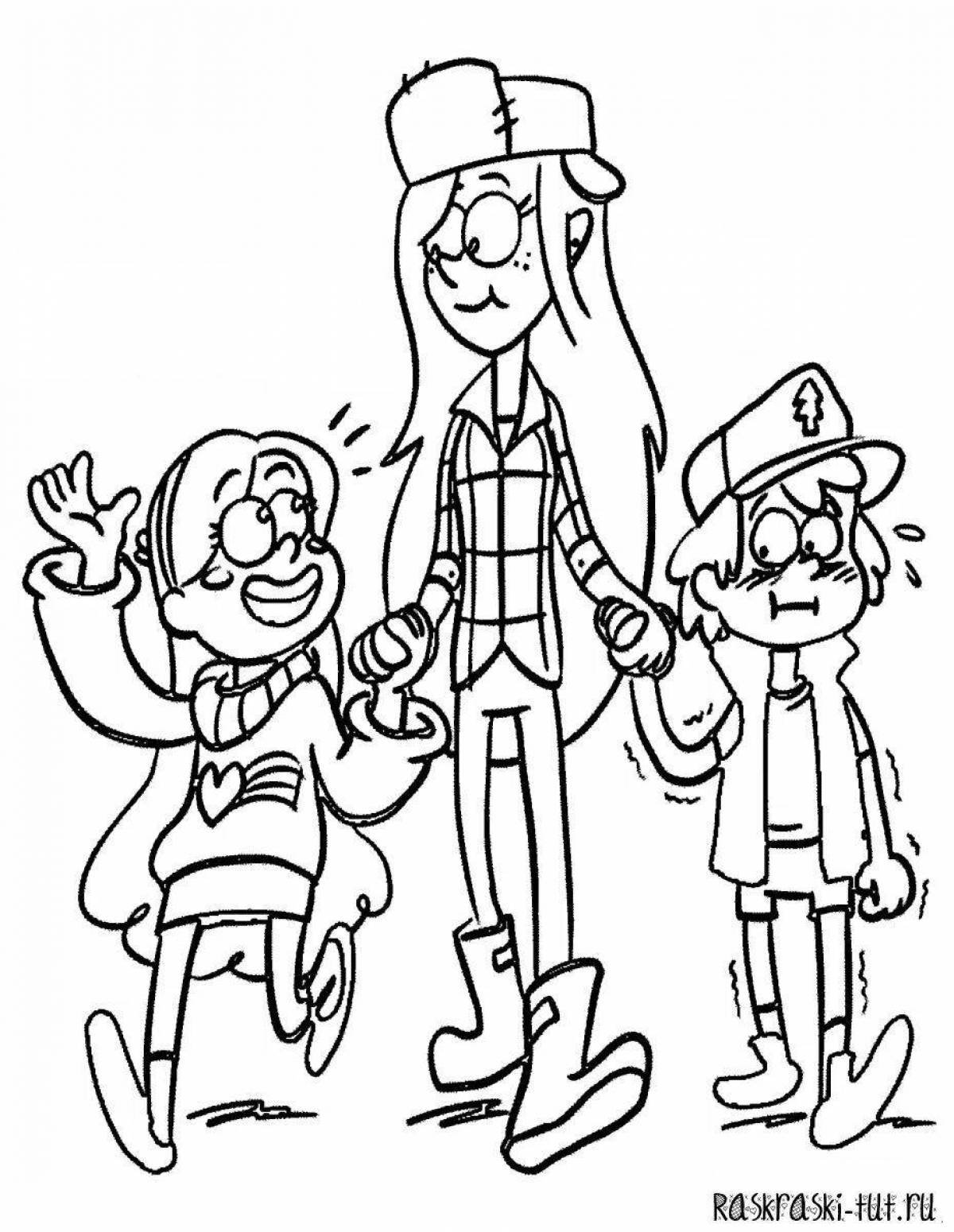 Dipper and Mabel Coloring Splatter