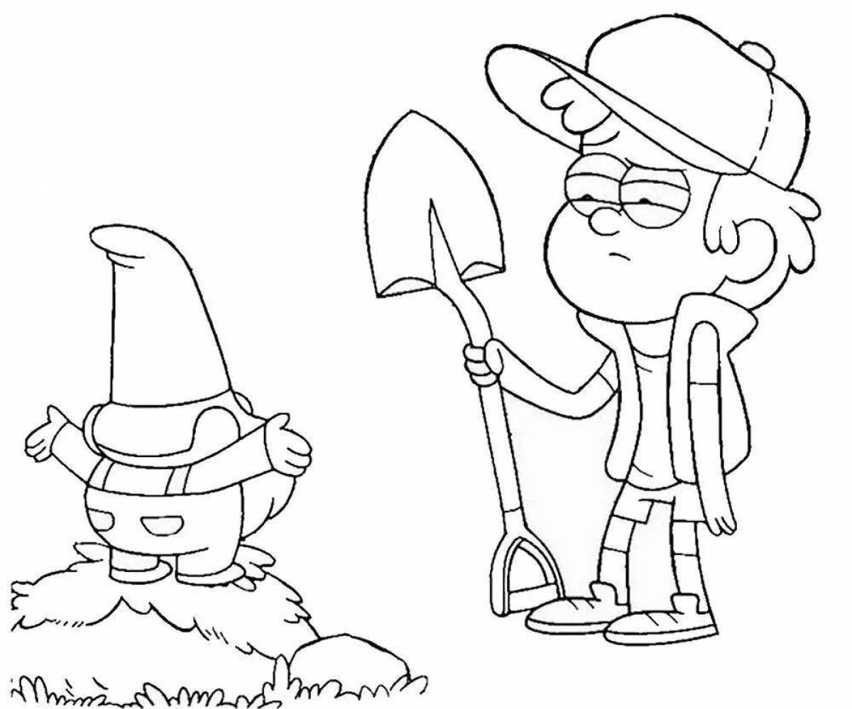 Coloring pages dipper and mabel obsessed with flowers