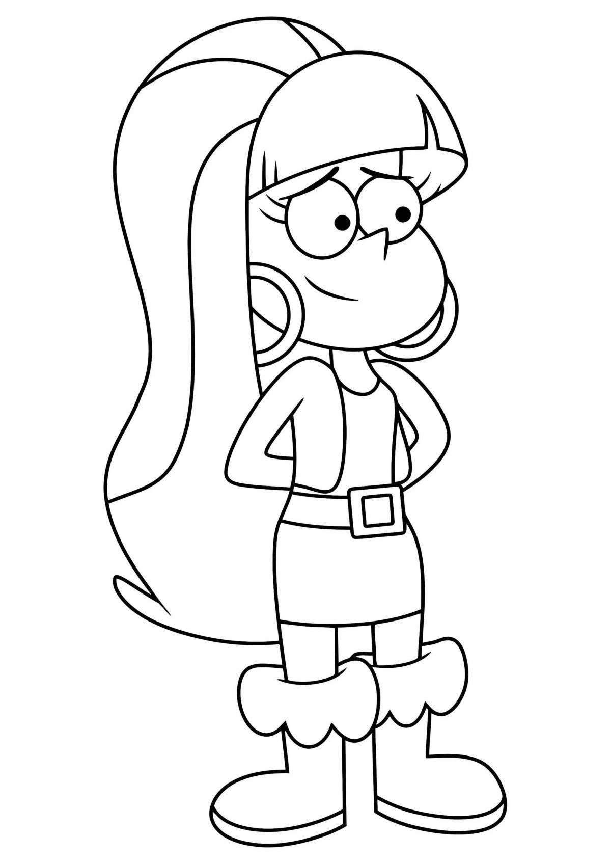 Coloring pages dipper and mabel in crazy color