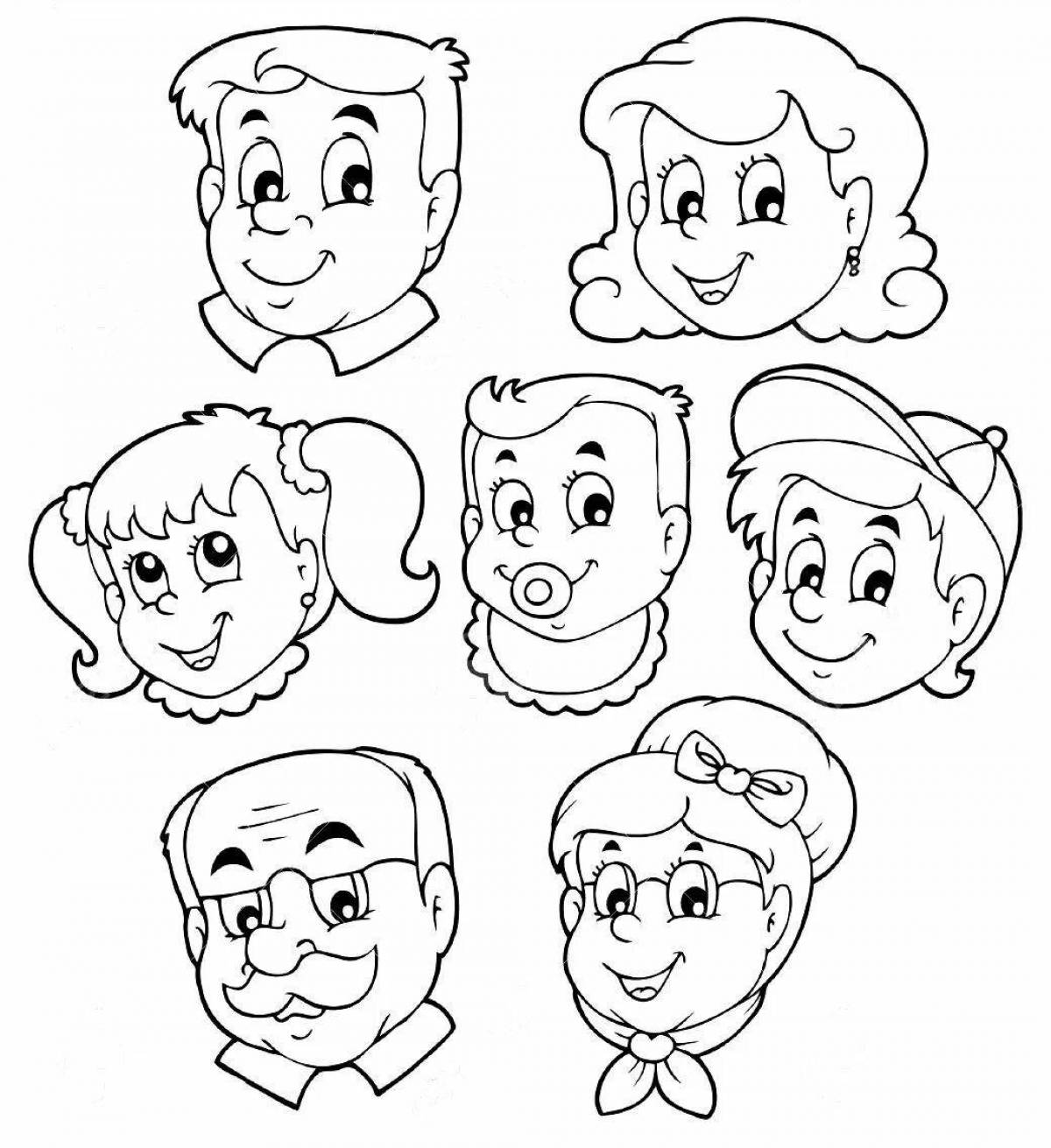 Joyful family coloring book