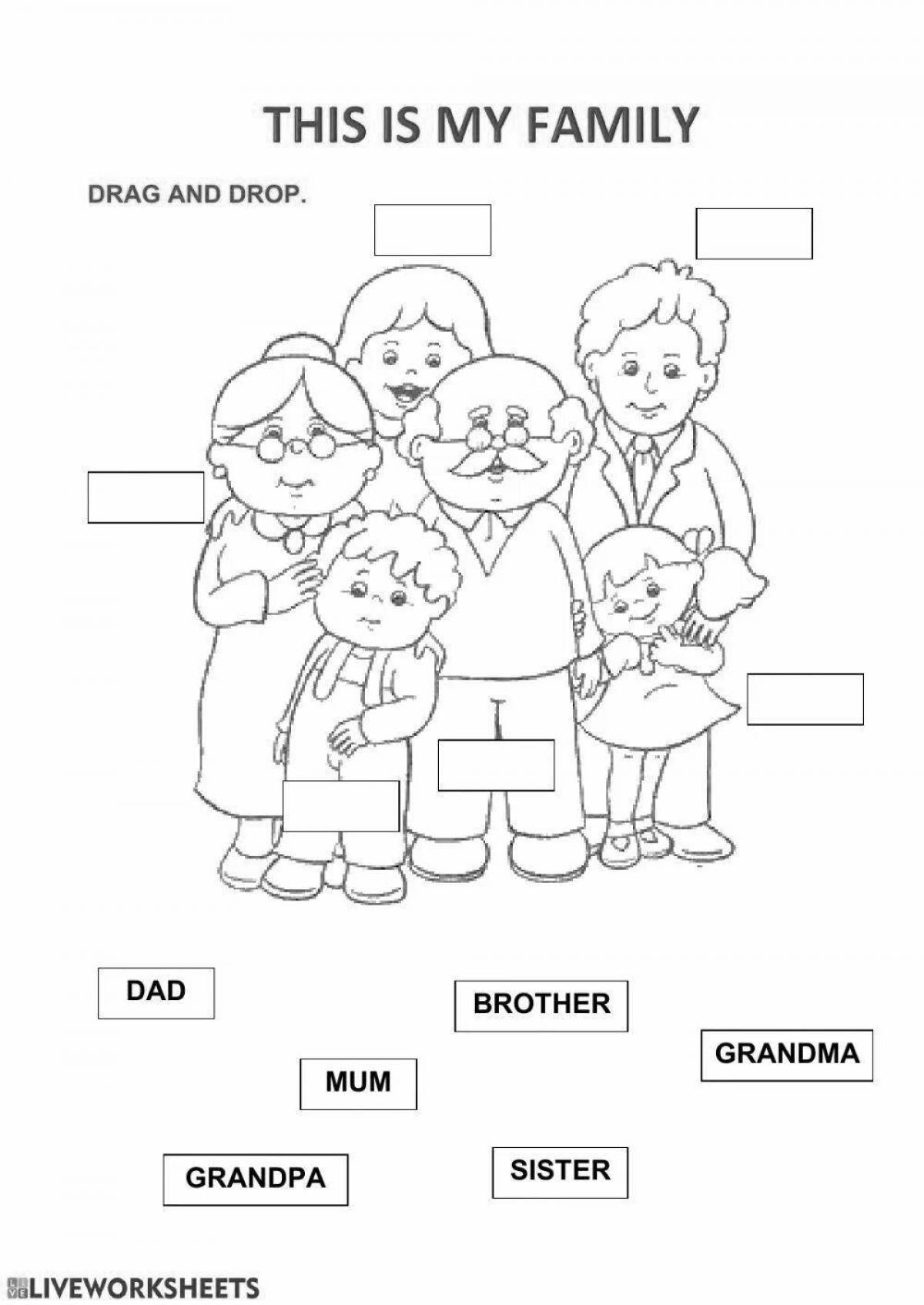 Colorful family coloring book
