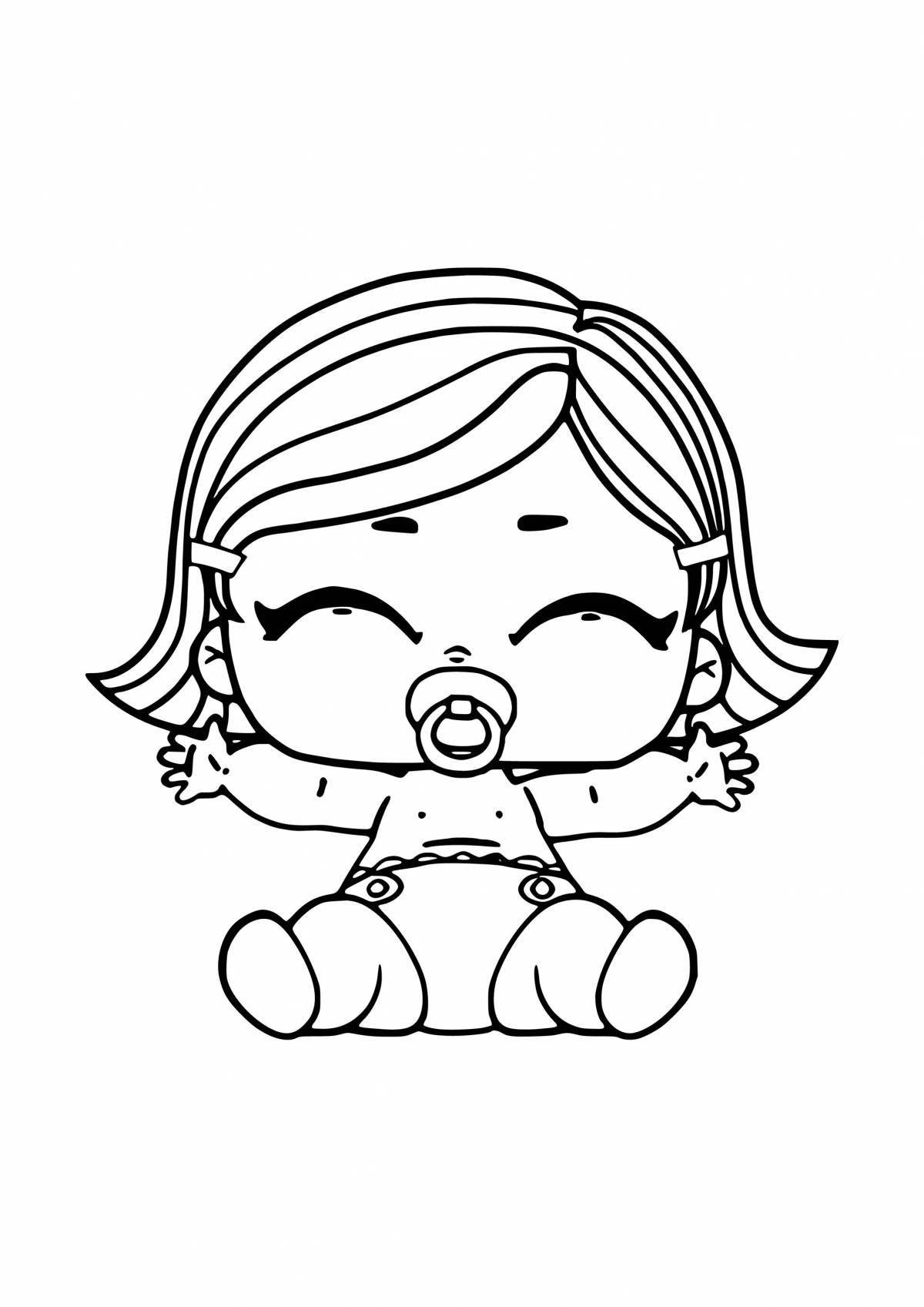 Exquisite lol kids doll coloring pages