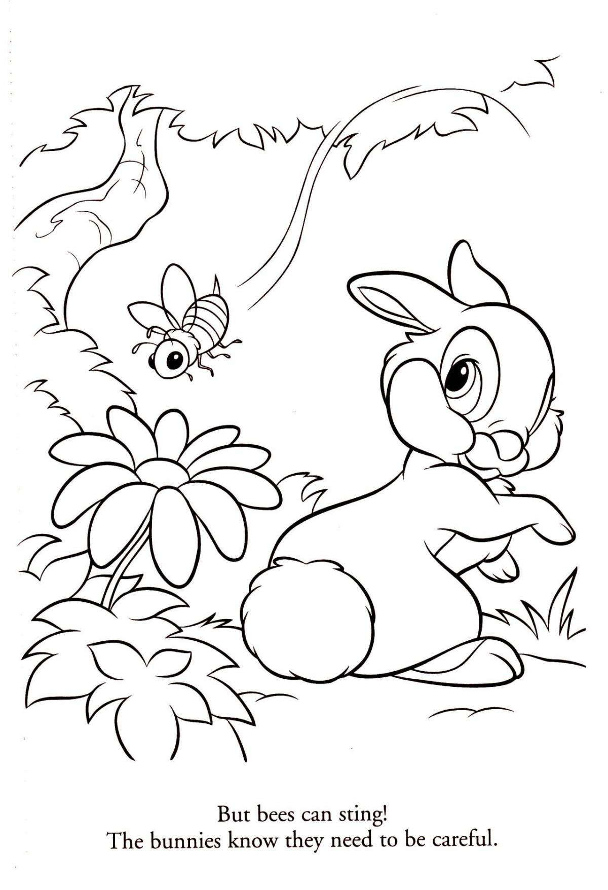 Awesome hare and squirrel coloring pages