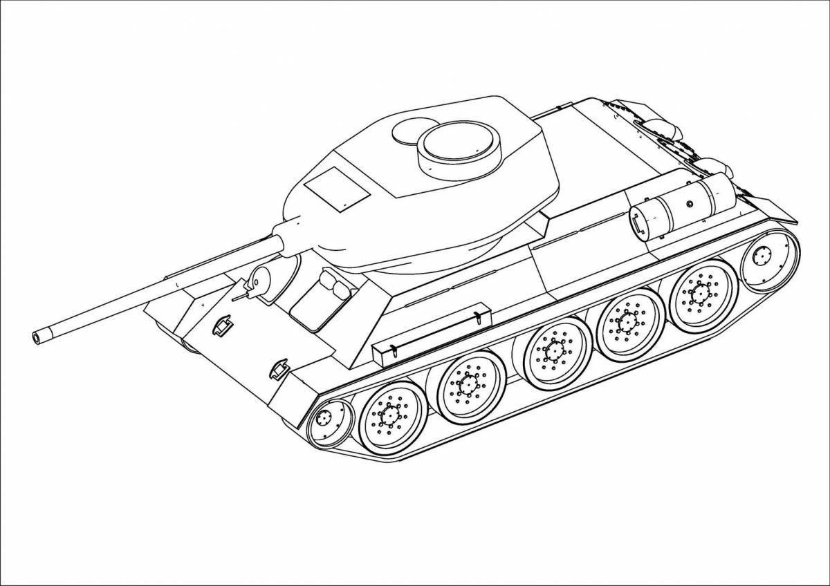 Colorful t-34 coloring page 85