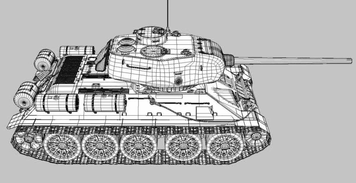 Delightful t-34 85 coloring book