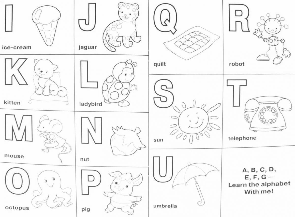 Charming alphabet coloring page