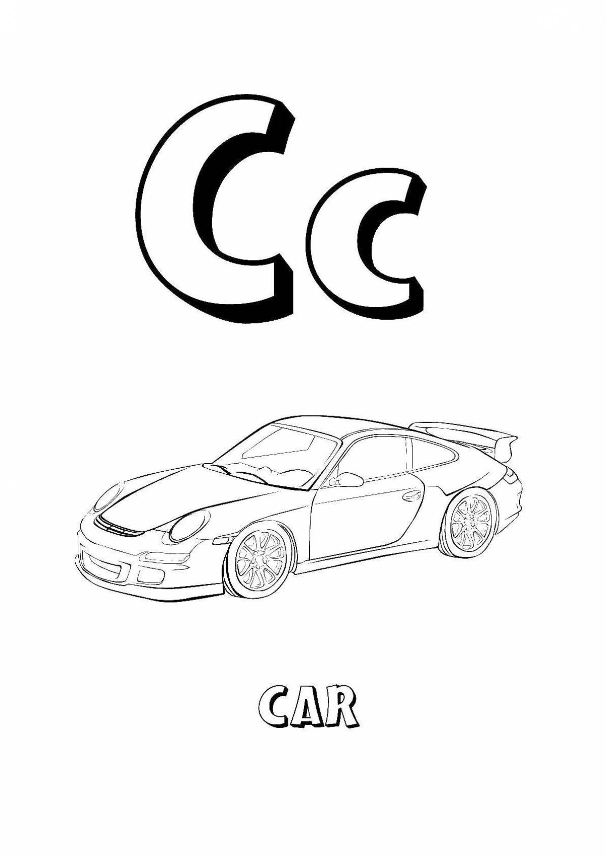 Exciting alphabet coloring page