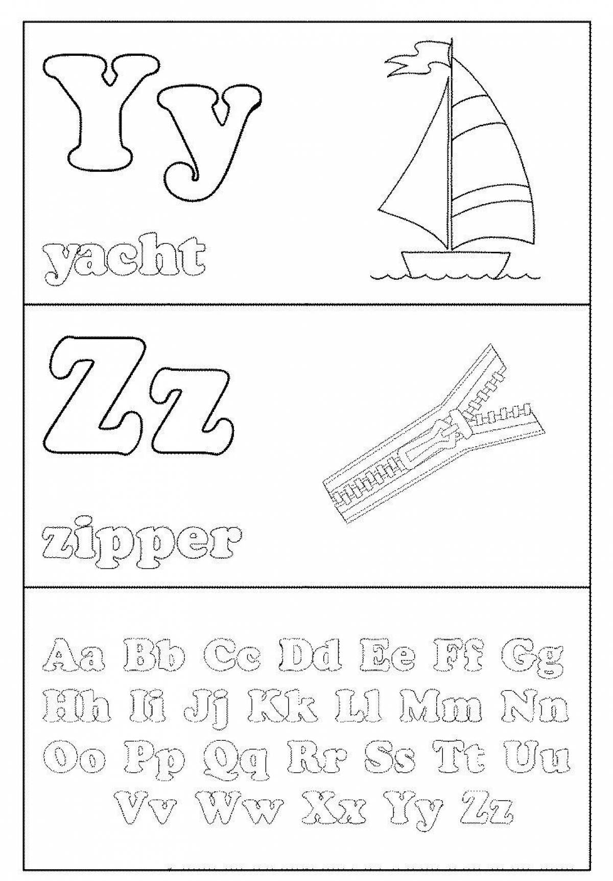 Wonderful alphabet coloring page