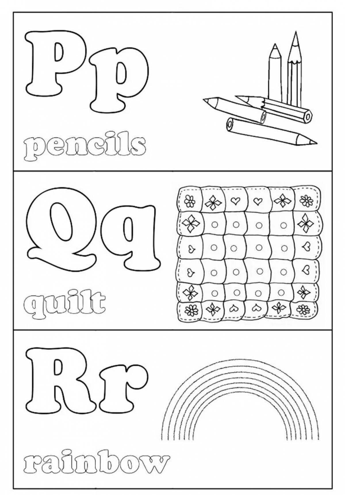 Coloring outstanding cards alphabet